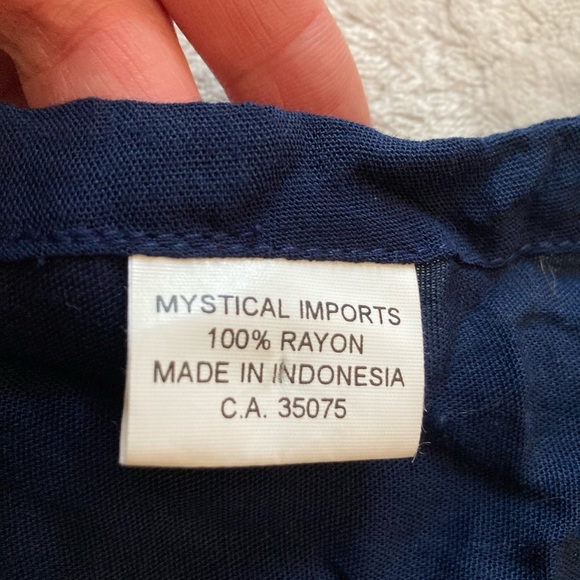 Rayon long navy dress - Picture 3 of 3